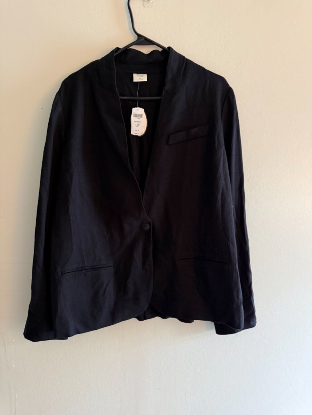 NWT Soma Divine Terry Knit Blazer Black Stretch Hip Jacket Size XL